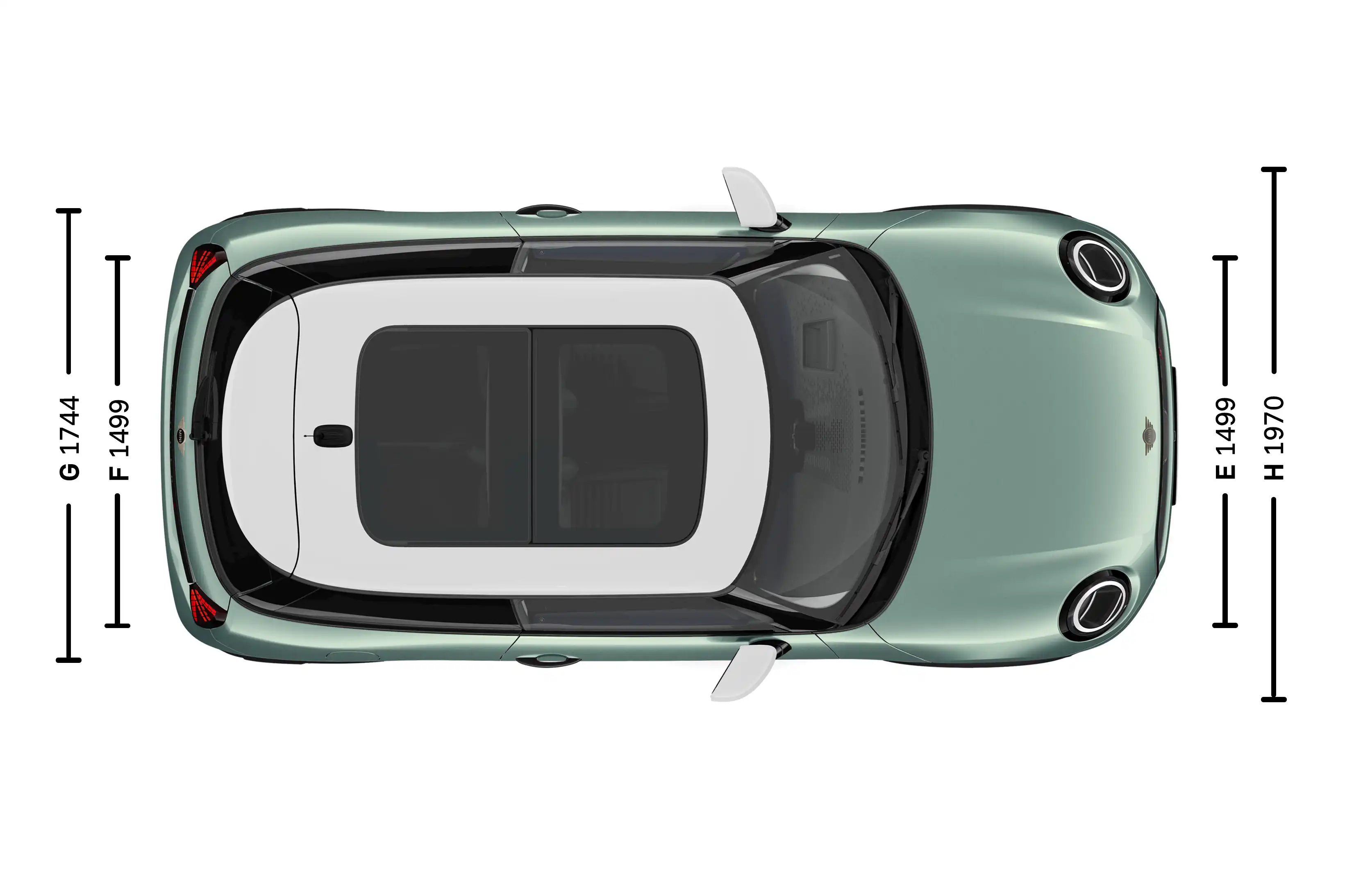 MINI Cooper 3-Door - Dimensions Top