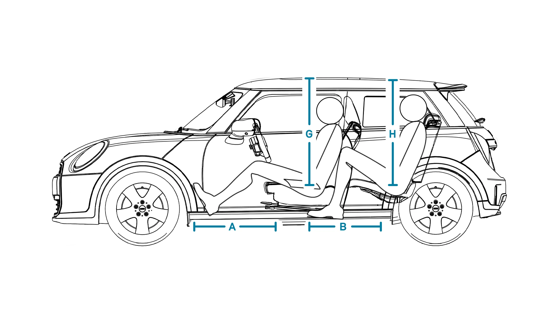 MINI Cooper 3-Door - Dimensions Interior Side