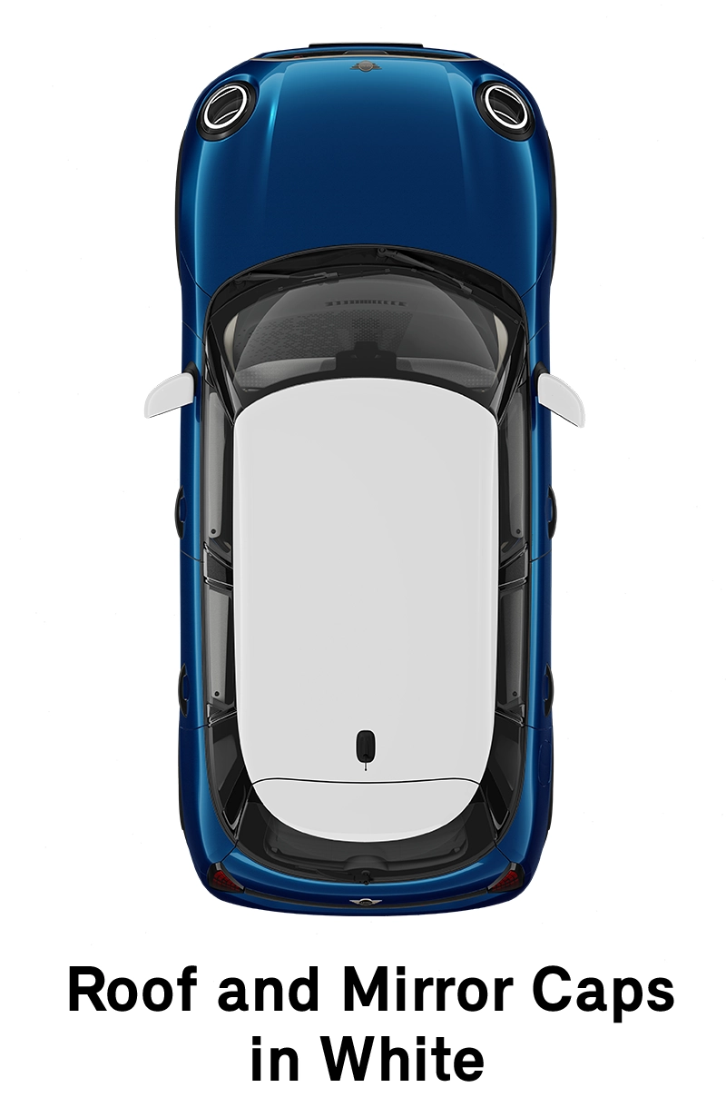 MINI - equipment - favoured style roof and mirror caps in white