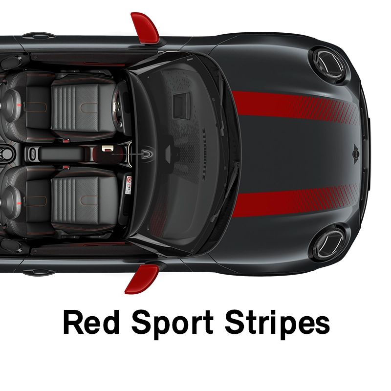 MINI Bonnet Stripes: Red Sport Stripes