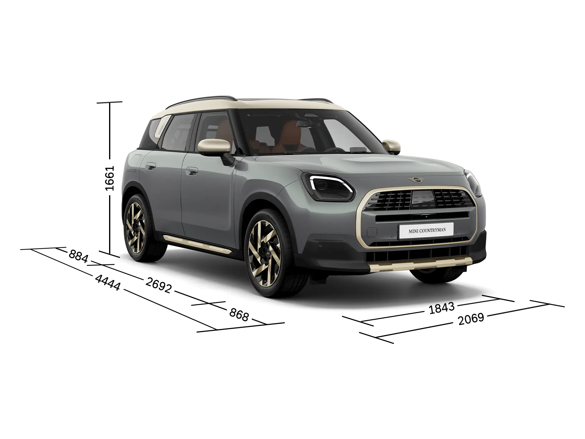 MINI Countryman - Front View with Dimensions
