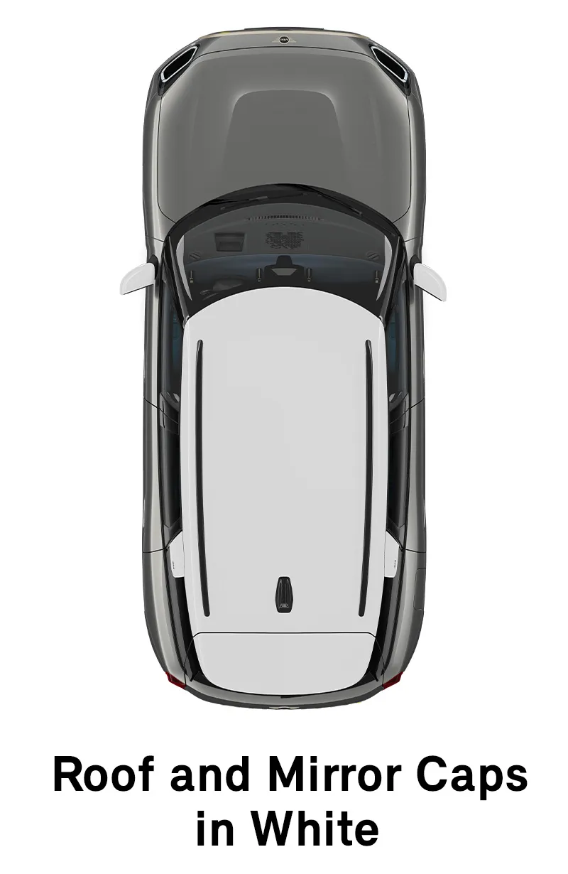  MINI - equipment - favoured style roof and mirror caps in white