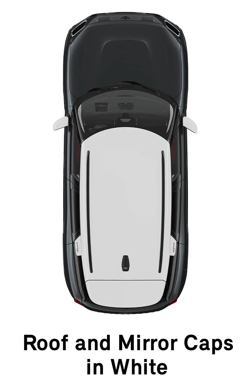  MINI - equipment - jcw style roof and mirror caps in white