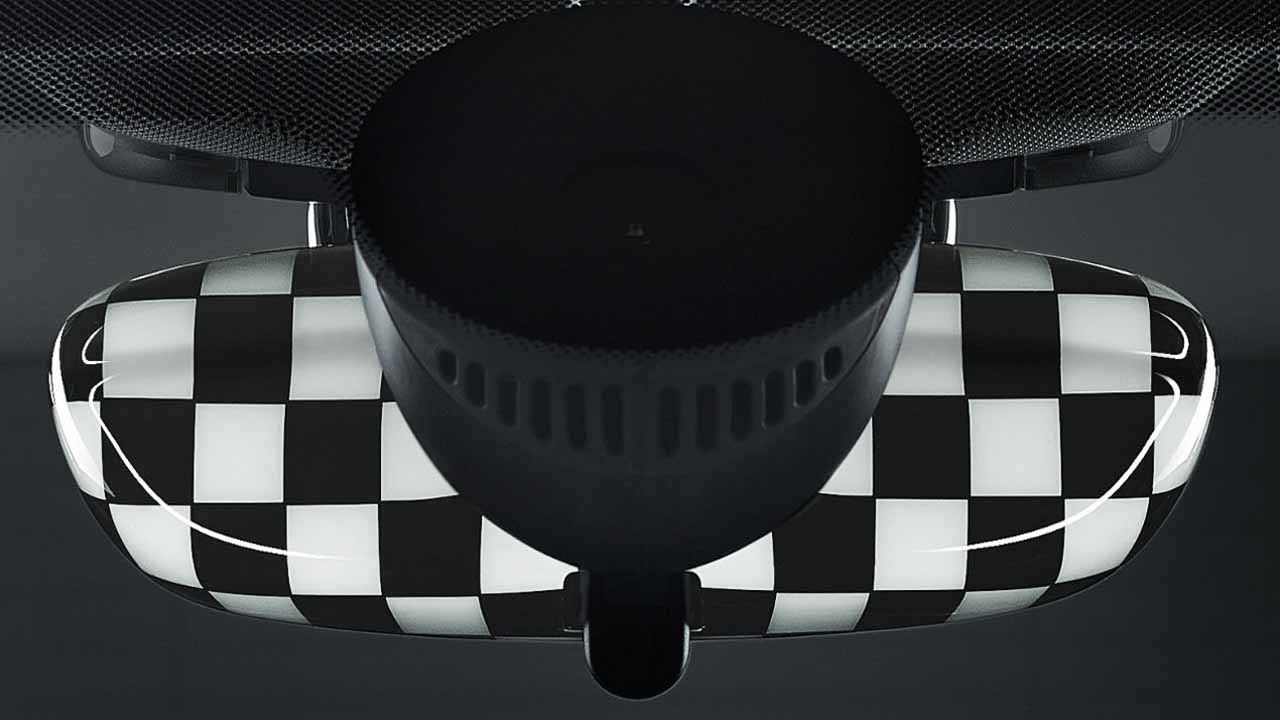 Mini cooper checkered on sale mirror caps