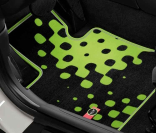 Textile Floor Mats In The Vivid Green Design Front