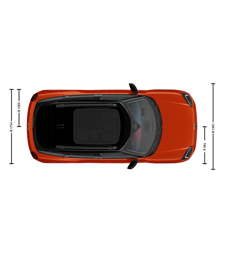 All-Electric MINI Aceman - dimensions - intro image top view